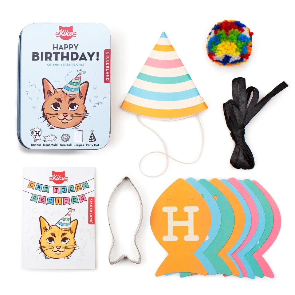 Kit aniversare pisici - Kiko Cat Happy Birthday Kit | Kikkerland - 1 | YEO