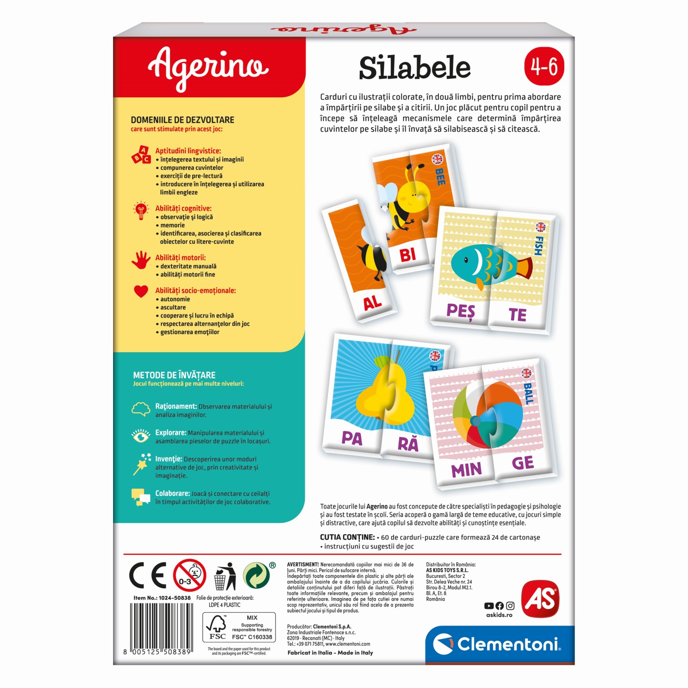 Puzzle educativ - Agerino - Silabele | AS - 3 | YEO