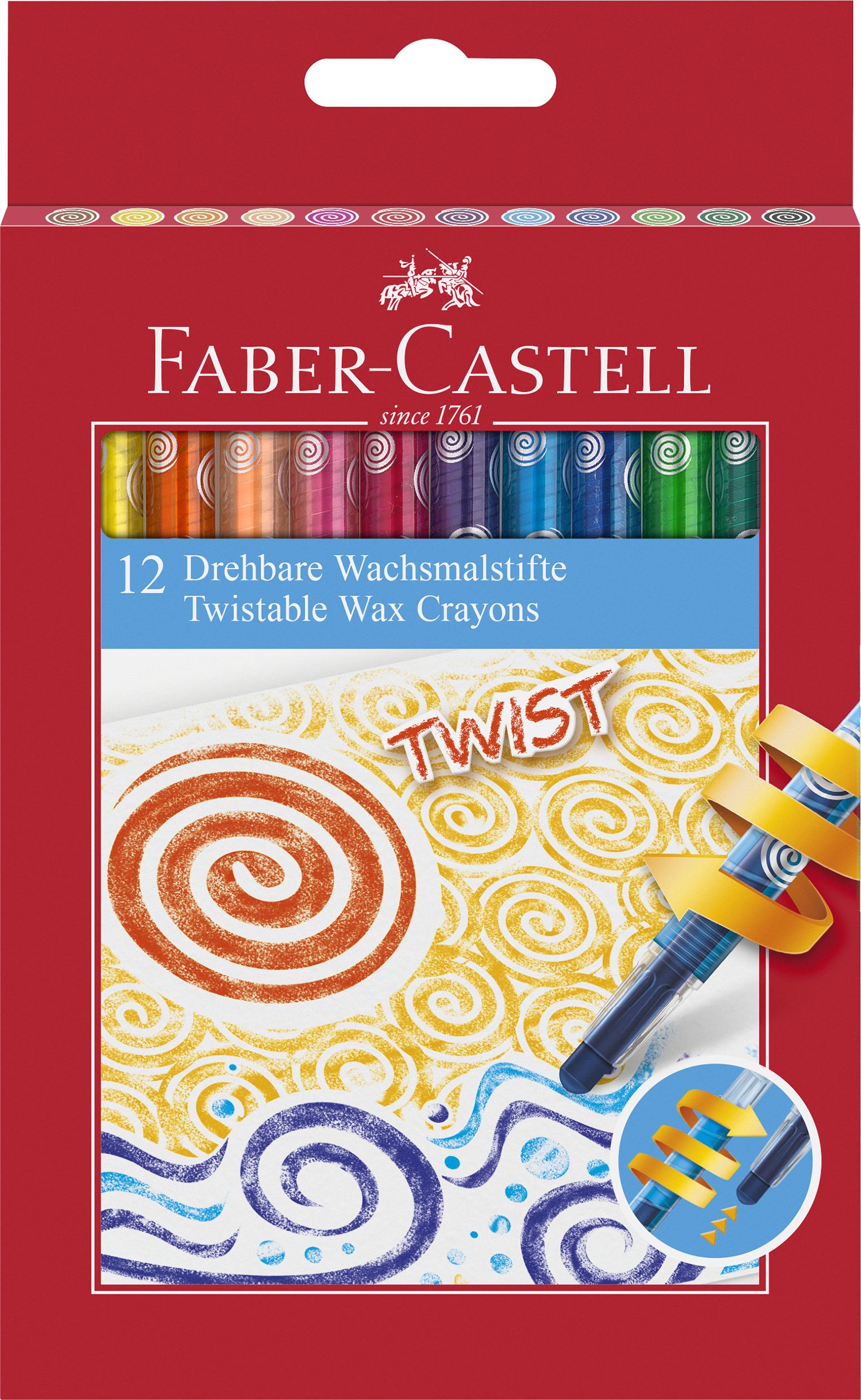 Set 12 creioane cerate retractabile - Twistable Wax Crayons | Faber-Castell - 1 | YEO