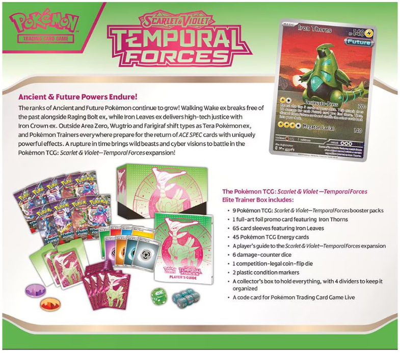 Pokemon TCG - Scarlet & Violet: Temporal Forces Elite Trainer Box - Doua modele | The Pokemon Company - 2 | YEO