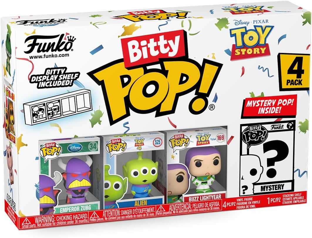 Set 4 figurine - Pop! Bitty - Disney Toy Story: Emperpr Zurg, Alien, Buzz Lightyear and a Surprise Mystery Mini Figure | Funko - 3 | YEO