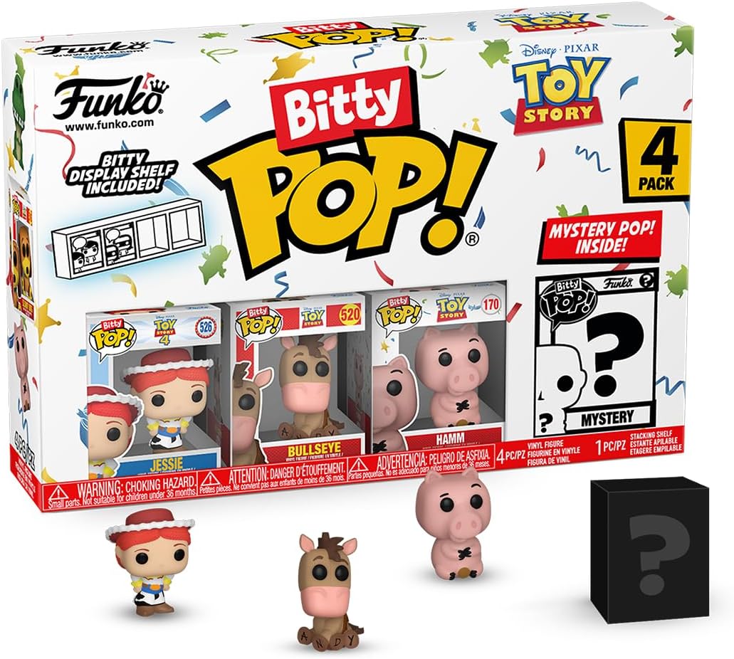 Set 4 figurine - Pop! Bitty - Disney Toy Story: Jessie, Bullseye, Hamm and a Surprise Mystery Mini Figure | Funko