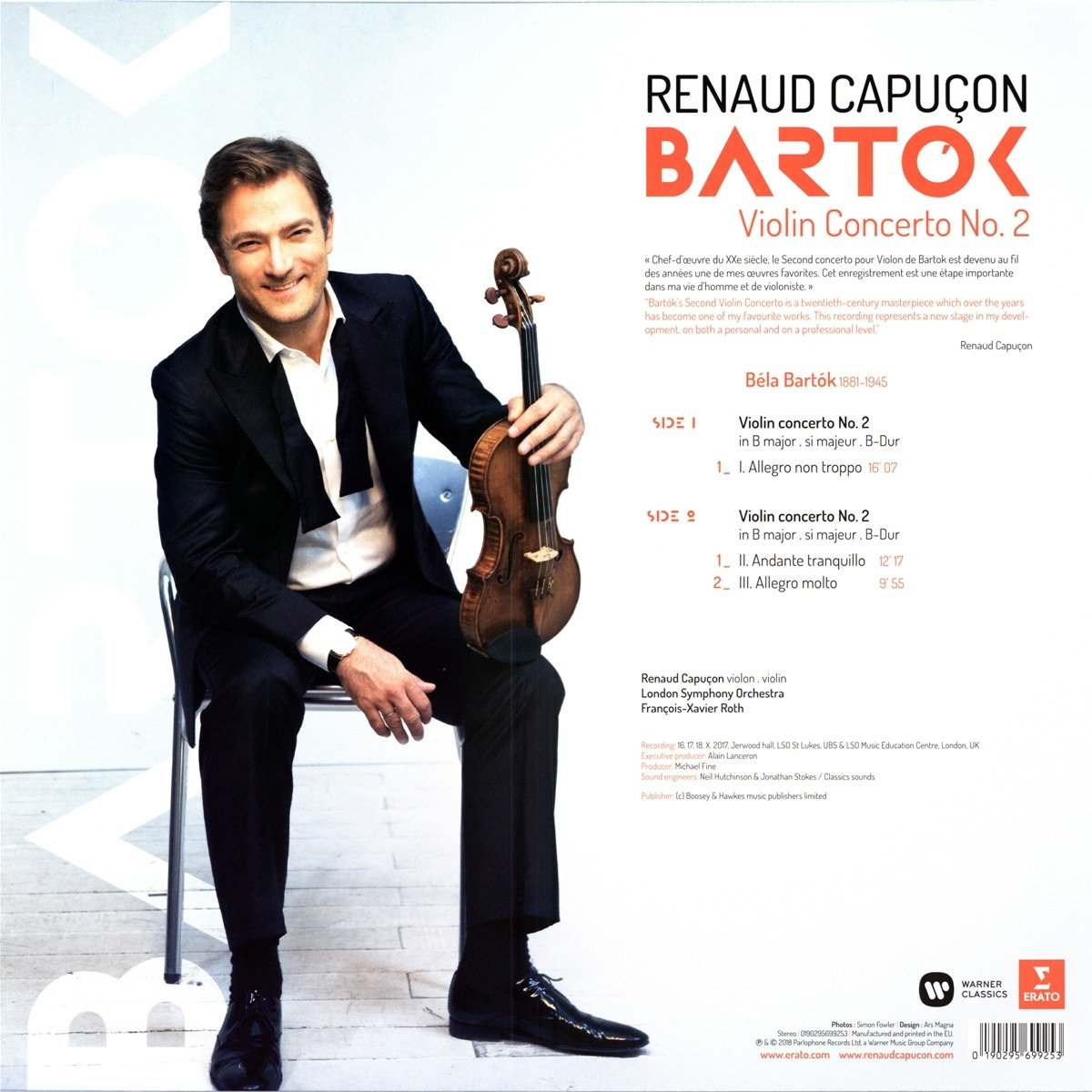 Bartok: Violin Concertos Nos. 1 & 2 - Vinyl | Renaud Capucon