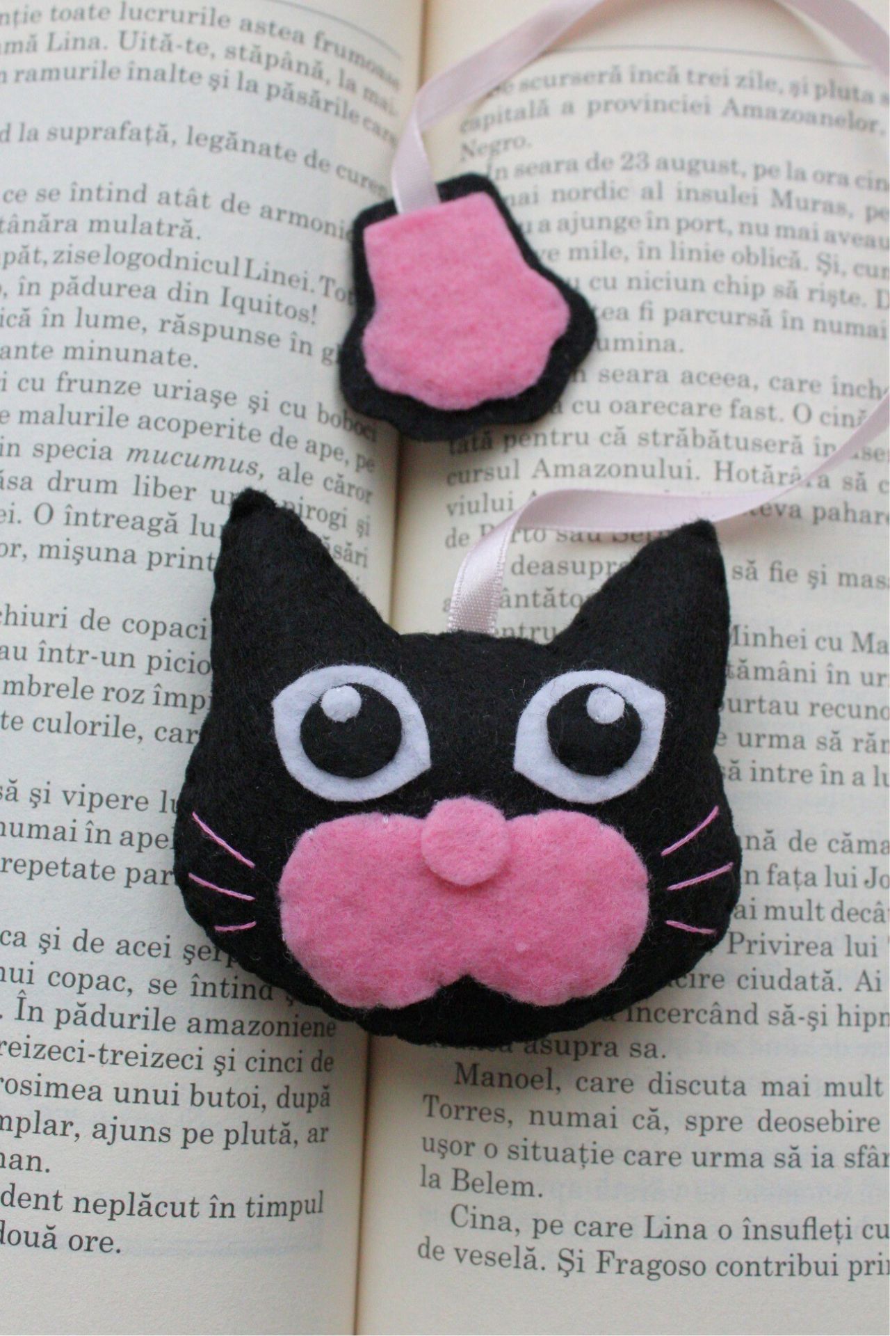 Semn de carte - Pisica neagra - Tomitza | Ana Crafts