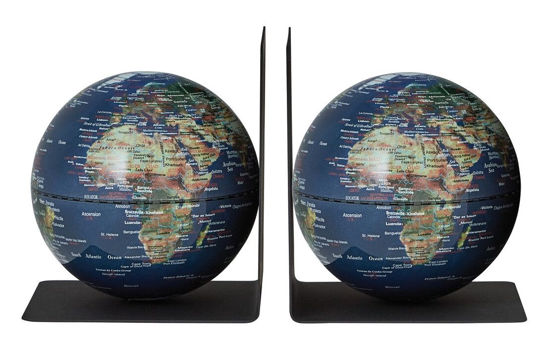 Set 2 suporturi laterale pentru carti - Bookglobe - Physical Black | Troika