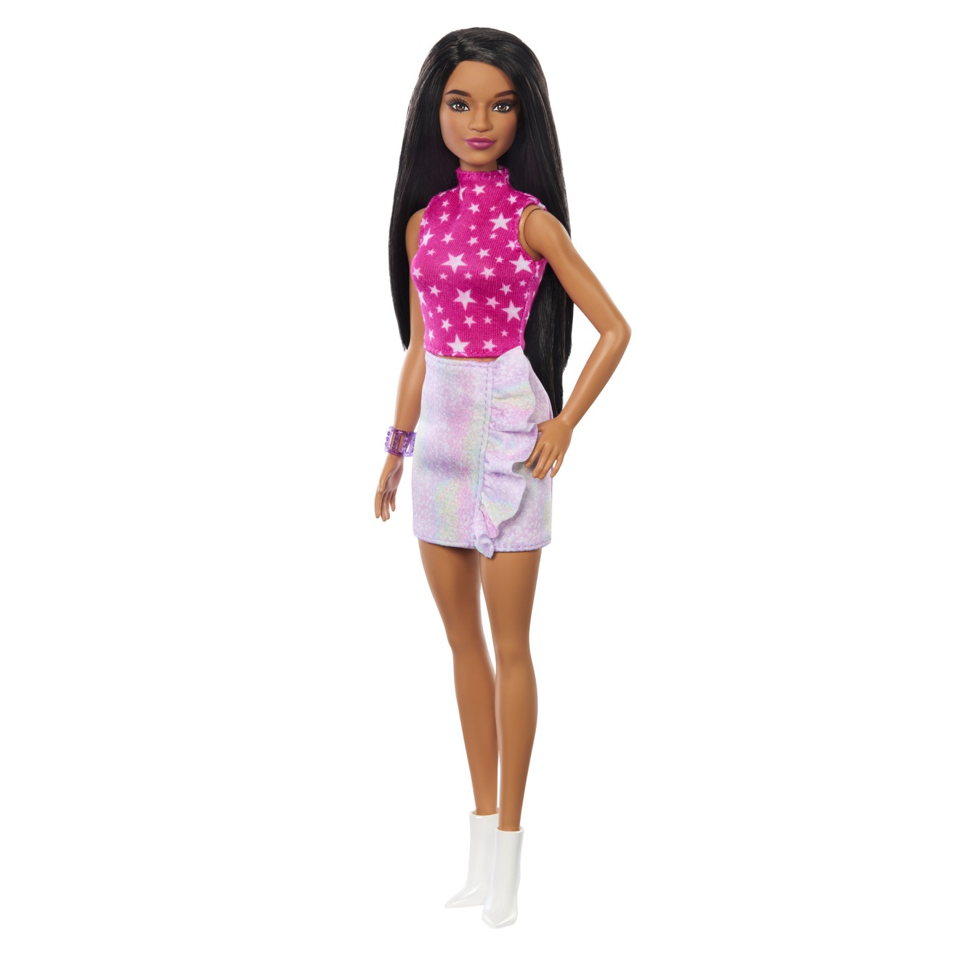 Papusa - Barbie Fashionista - Bruneta cu top cu stelute | Mattel - 1 | YEO