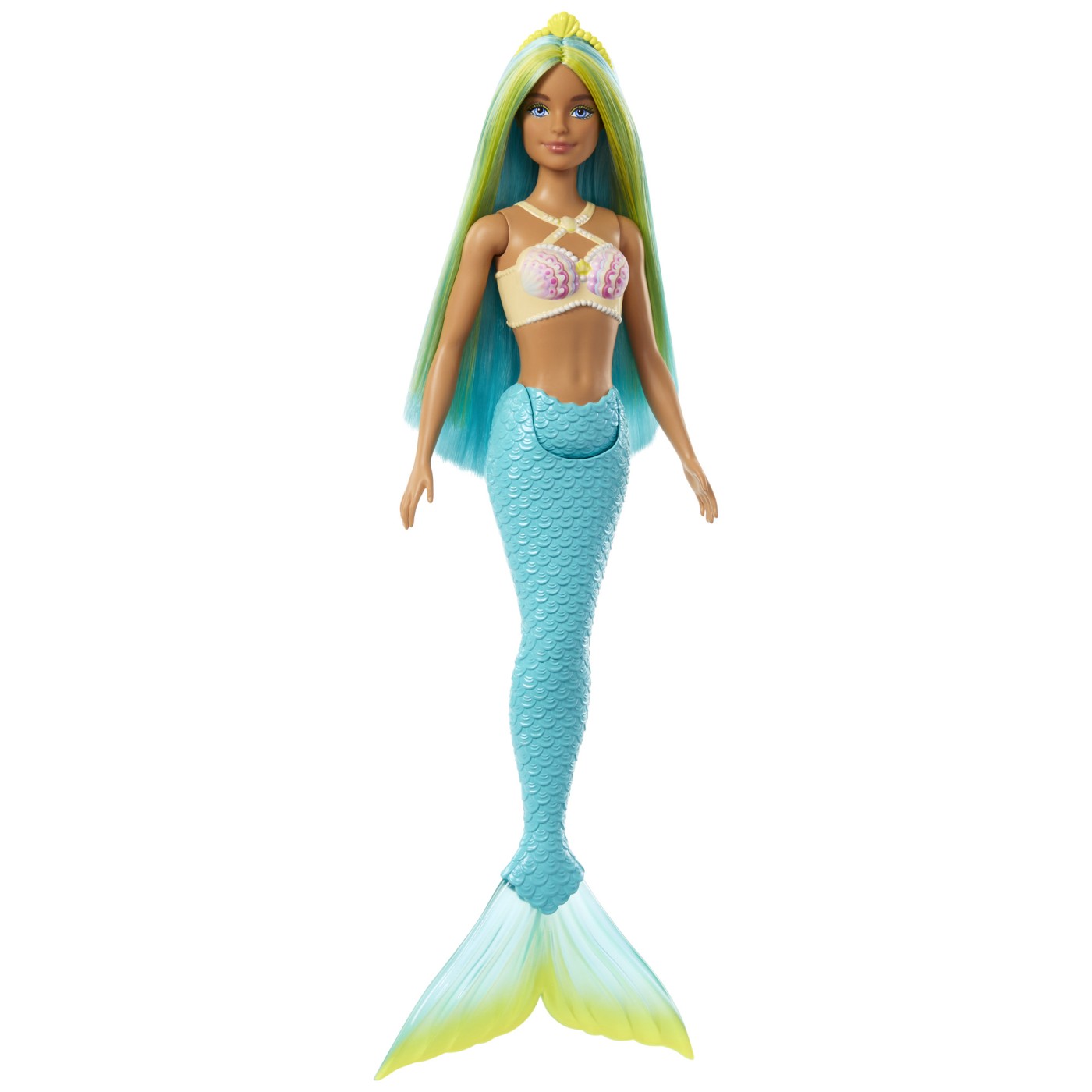 Papusa - Barbie Dreamtopia - Sirena cu Corest galben si coada portocalie