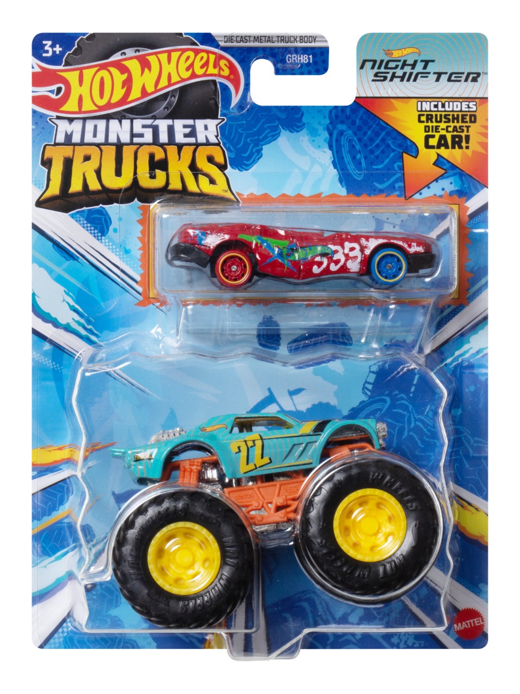 Set 2 masini - Hot Wheels Monster Truck si Night Shifter | Mattel - 3 | YEO