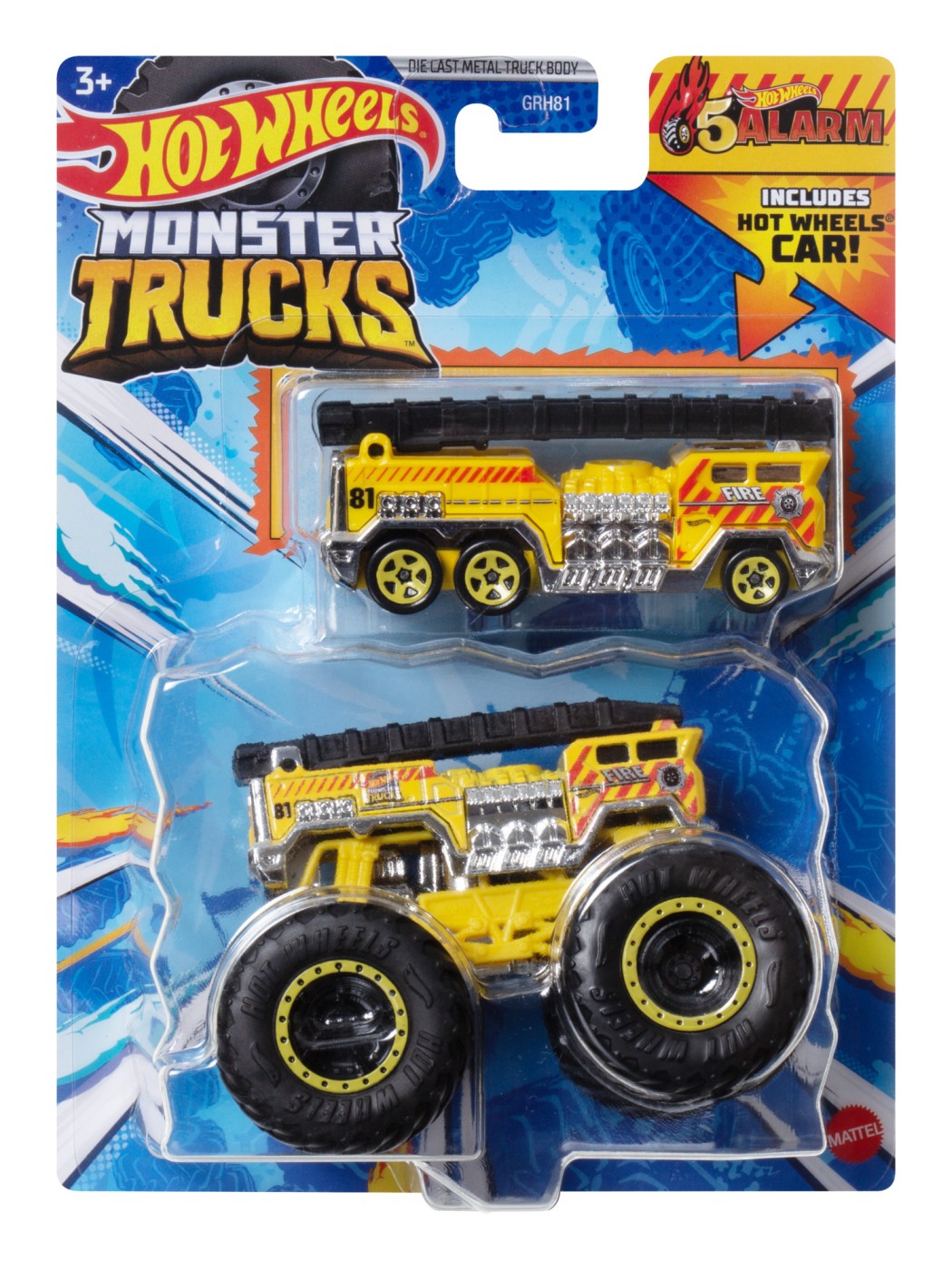 Set 2 Masini - Hot Wheels Monster Truck si 5 Alarm | Mattel