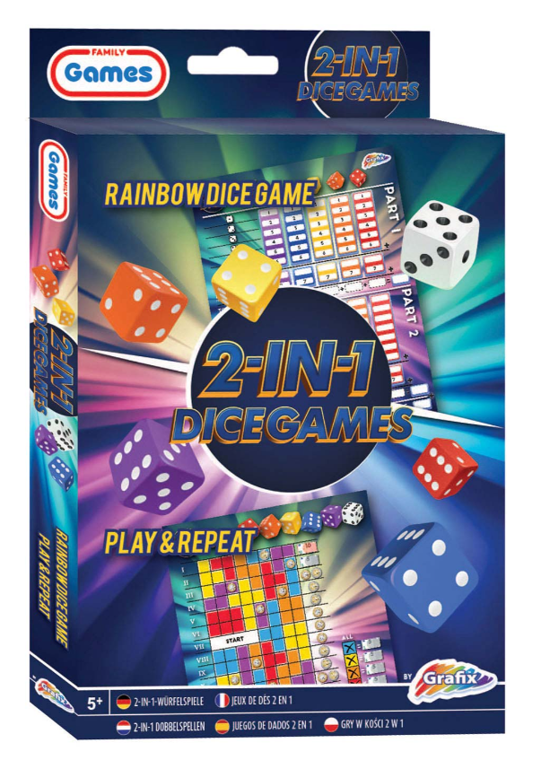 Joc - 2 in 1 Dice Games - Rainbow Dice & Play and Repeat | Grafix