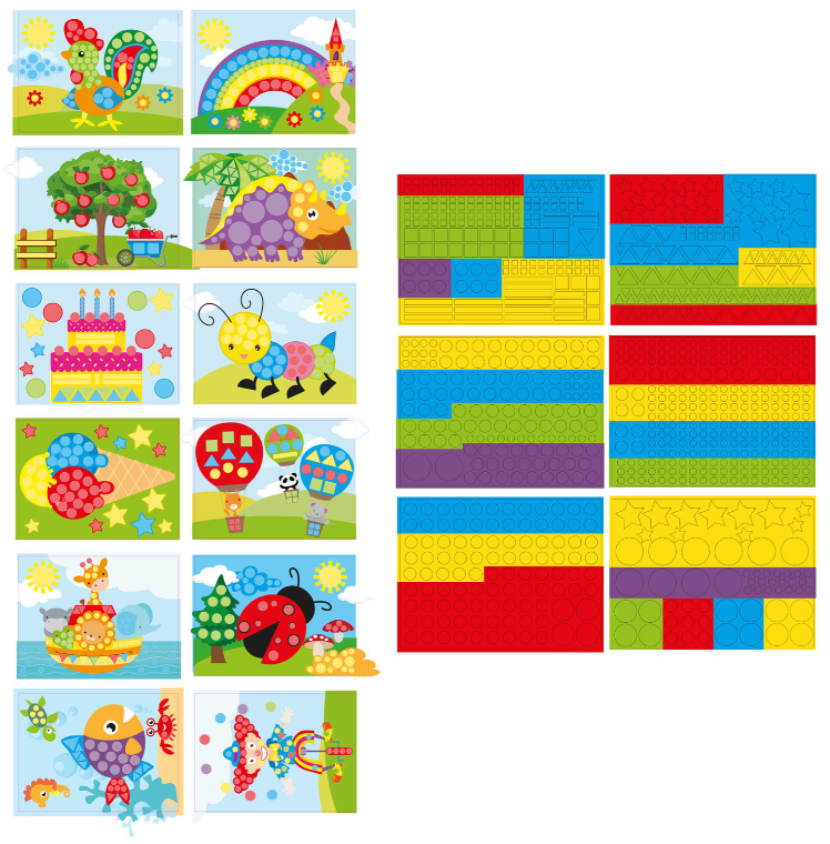 Set creativ - Sticker by colour & shape - Basic