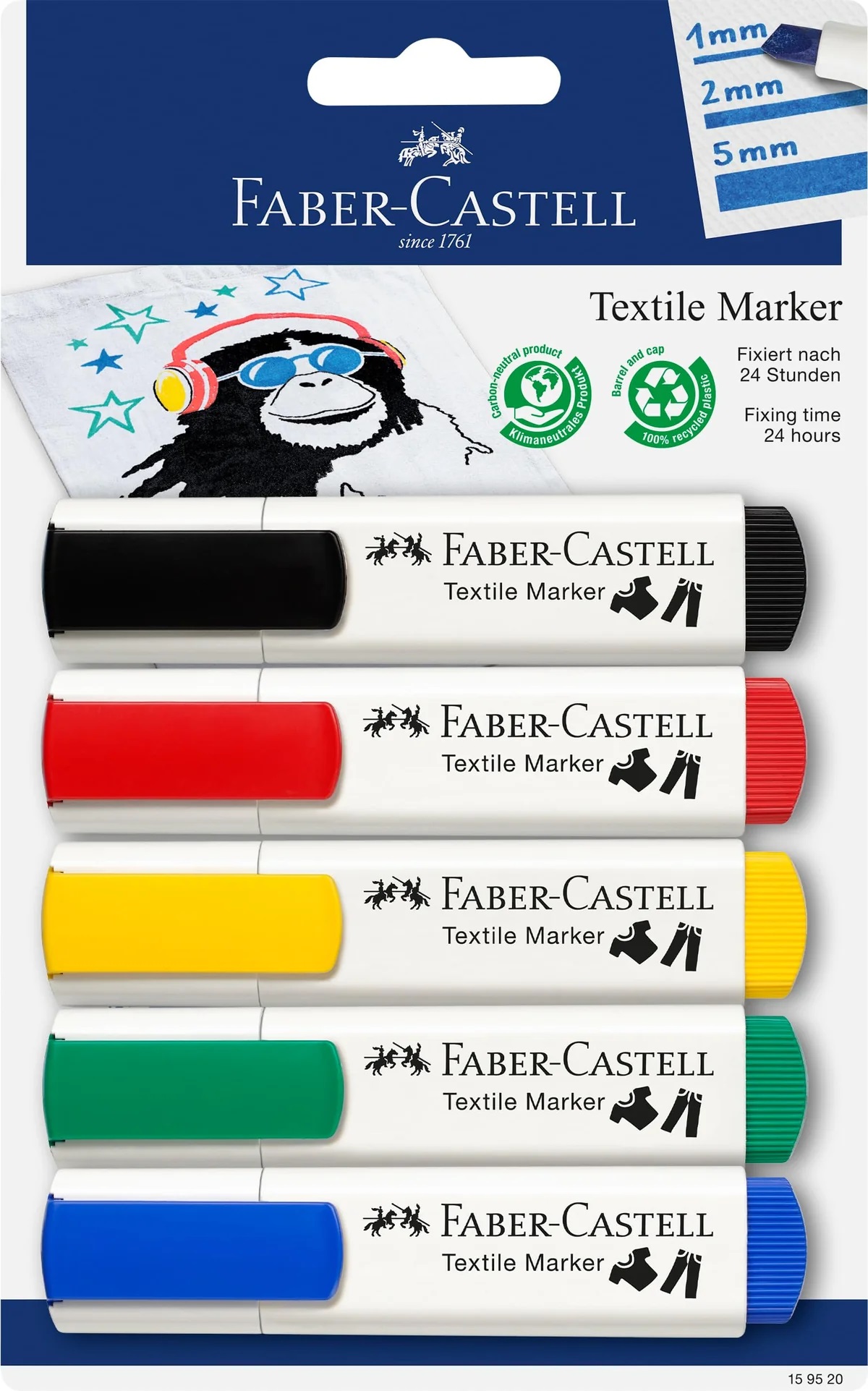 Set 5 markere pentru textile  | Faber-Castell