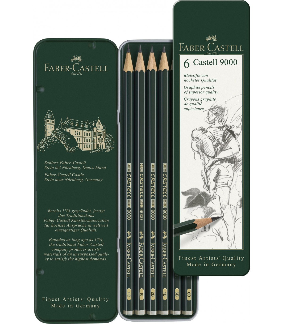 Set 6 creioane - Castel 9000 | Faber-Castell