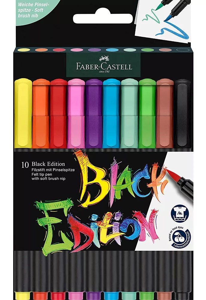 Set 10 markere - Black Edition | Faber-Castell - 2 | YEO