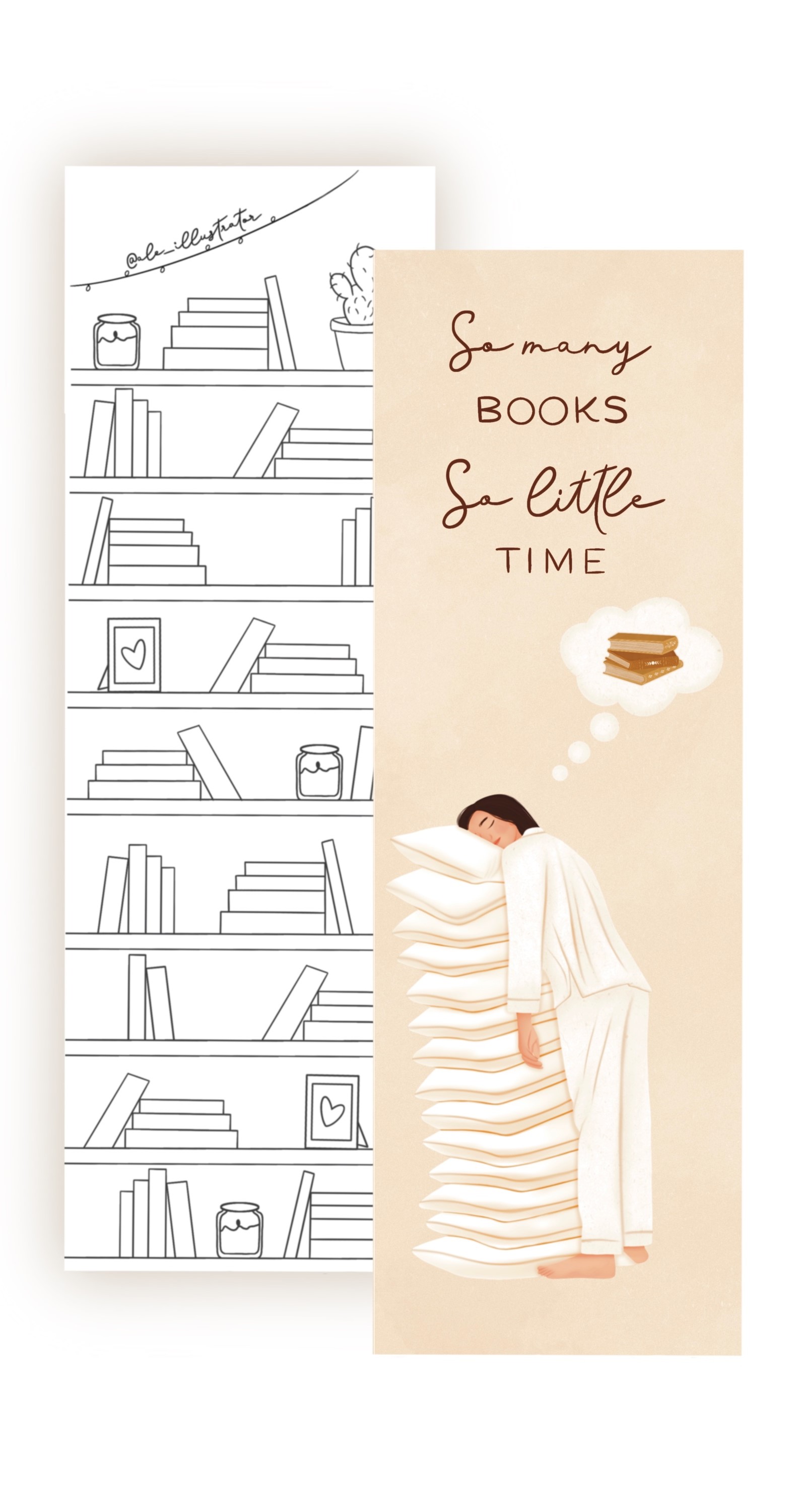 Semn de carte - Doua fete - So many books | Ale Illustrator - 4 | YEO