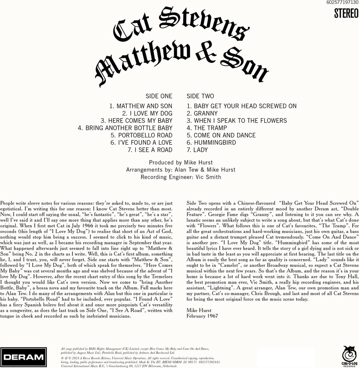 Matthew and Son - Coloured Vinyl | Cat Stevens