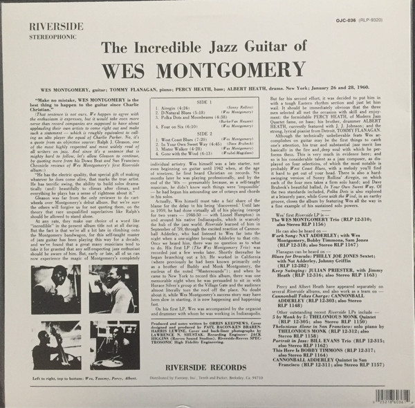 The Incredible Jazz Guitar Of Wes Montgomery - Vinyl | Wes Montgomery