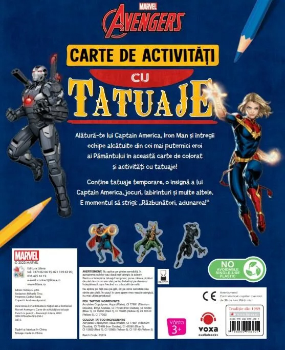 Marvel. Avengers. Carte de activitati cu tatuaje |