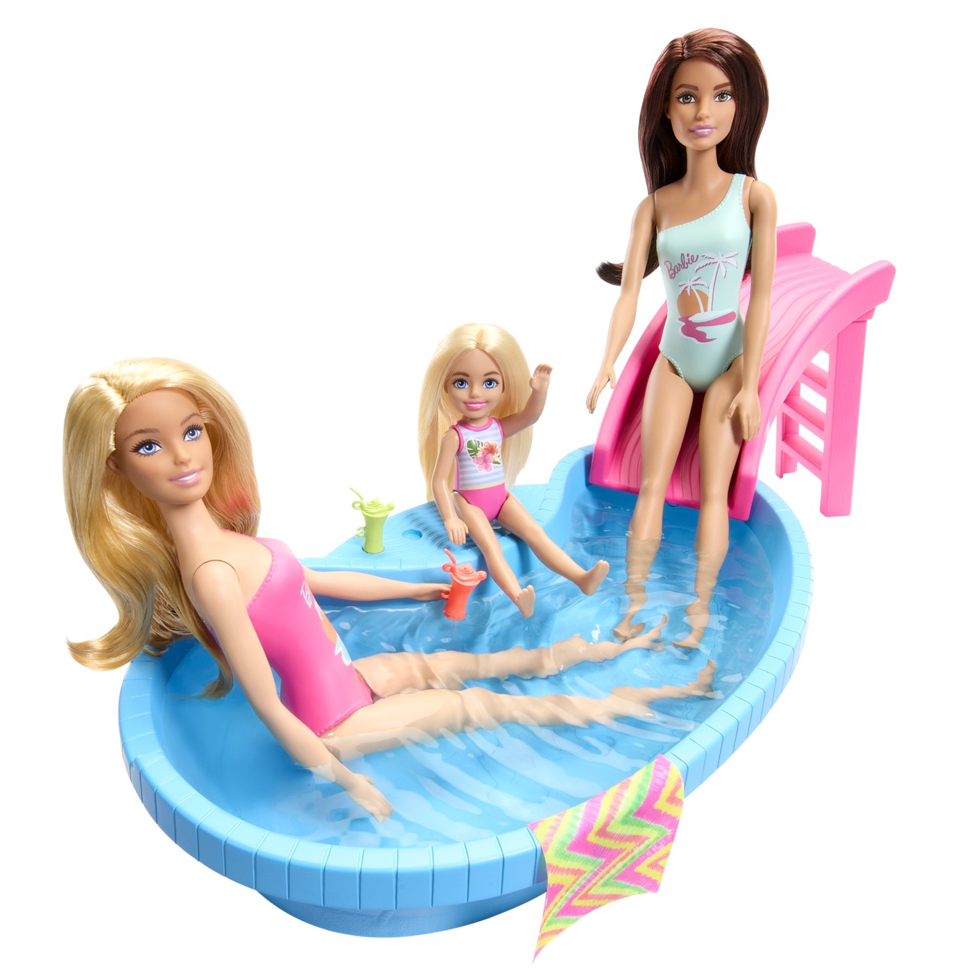 Papusa - Barbie blonda cu piscina | Mattel