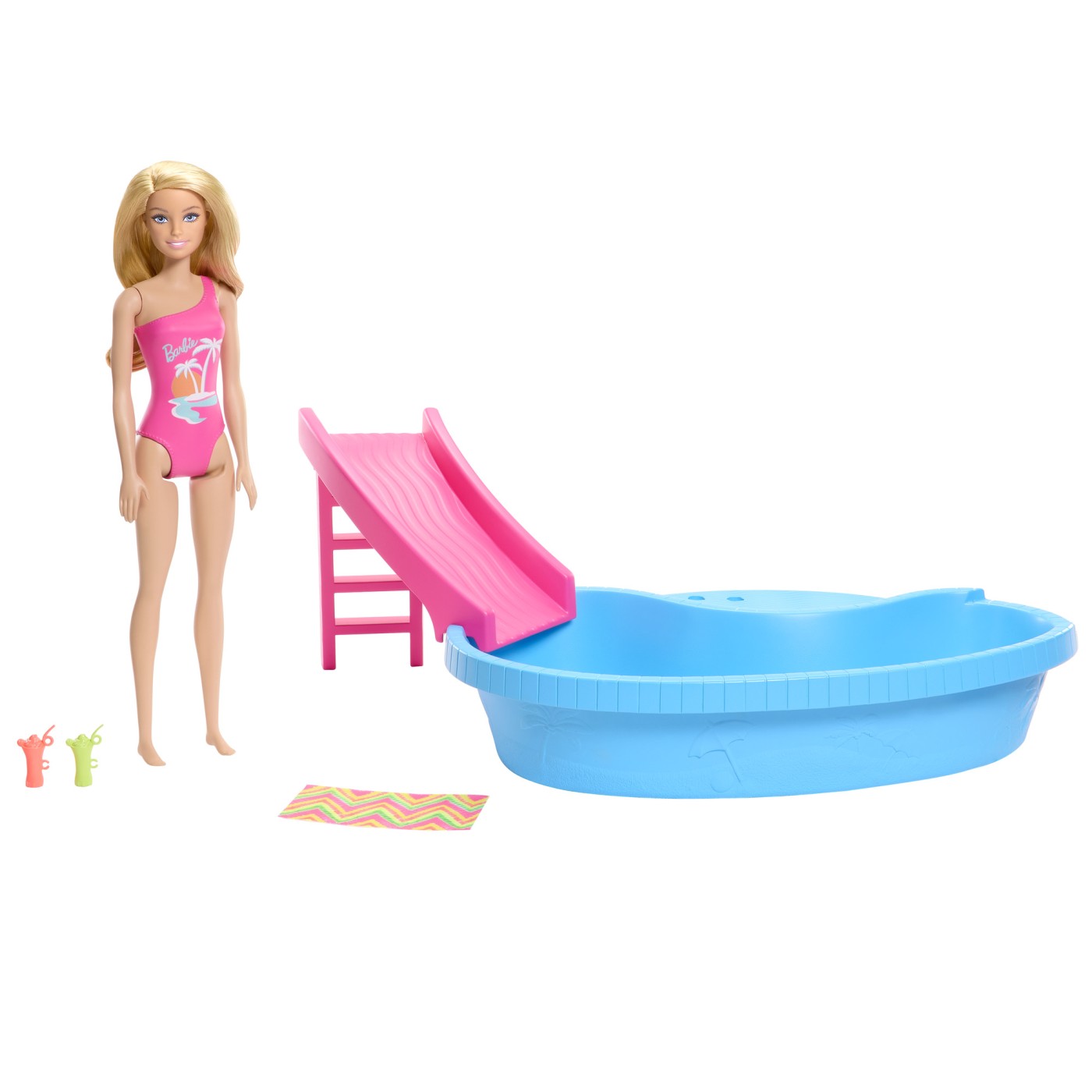 Papusa - Barbie blonda cu piscina | Mattel - 3 | YEO