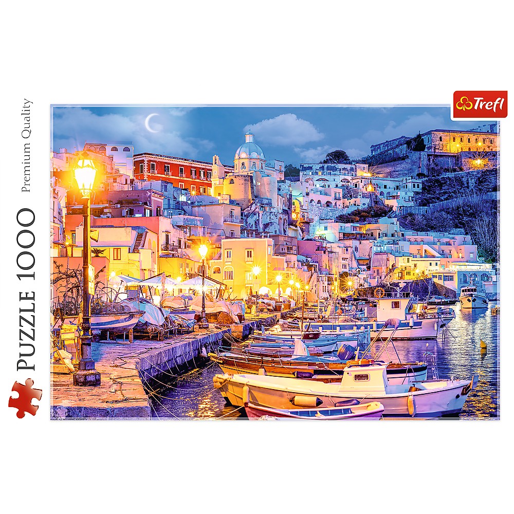 Puzzle 1000 piese - Insula Procida pe timpul noptii | Trefl - 1 | YEO