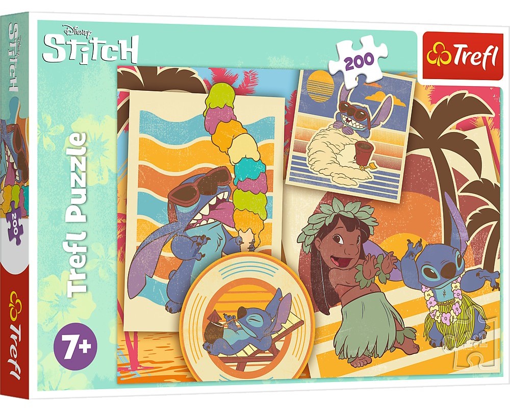 Puzzle 200 piese - Lilo & Stitch - La plaja cu Lilo si Stitch | Trefl - 2