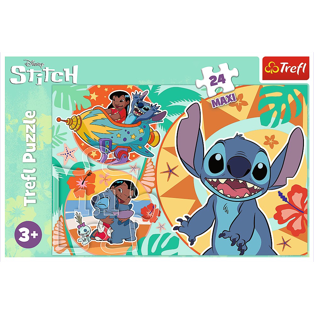 Puzzle 24 piese - Maxi - Lilo & Stitch - Ziua vesela a lui Lilo si Stitch | Trefl - 1 | YEO