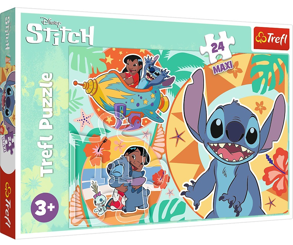 Puzzle 24 piese - Maxi - Lilo & Stitch - Ziua vesela a lui Lilo si Stitch | Trefl - 2 | YEO