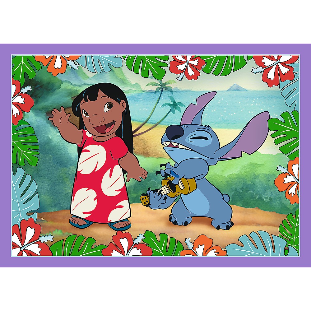 Puzzle 4 in 1 - Lilo & Stitch - Ziua fermecata | Trefl - 1 | YEO