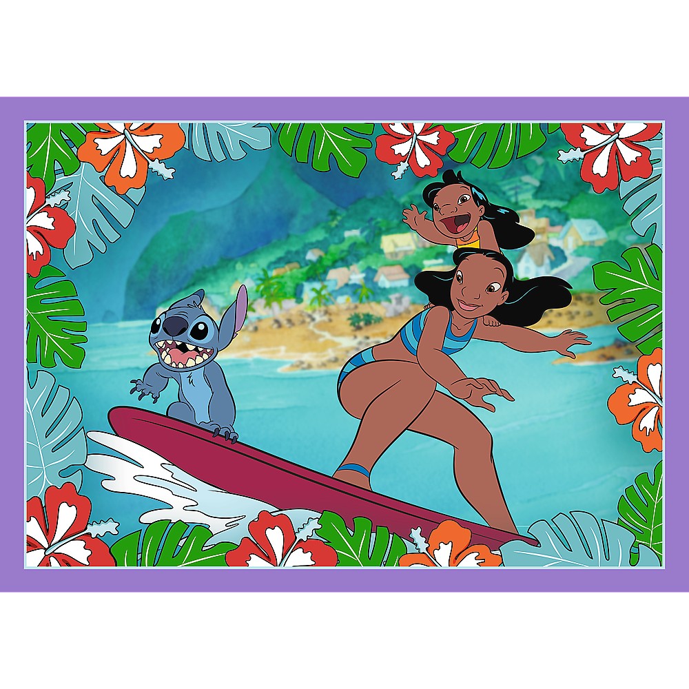 Puzzle 4 in 1 - Lilo & Stitch - Ziua fermecata | Trefl - 3 | YEO