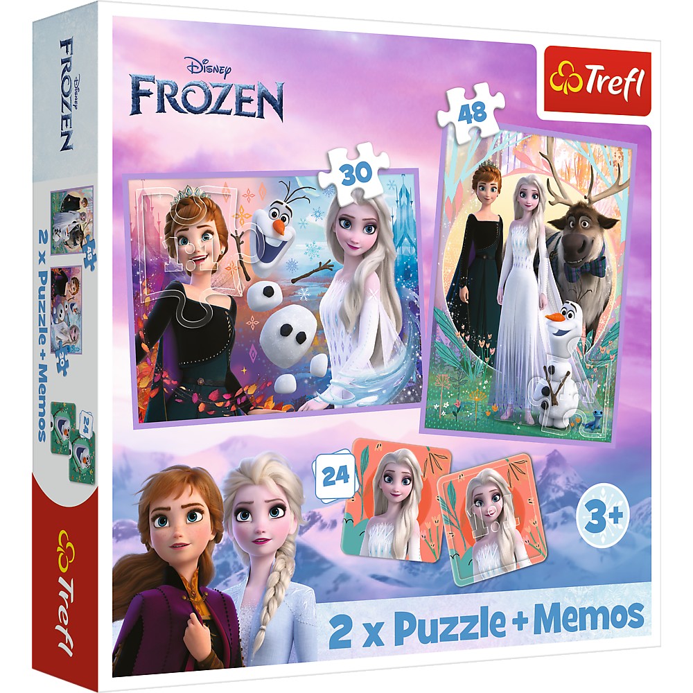 Puzzle 2 in 1 - Disney - Frozen - Printesele si taramul lor | Trefl - 4