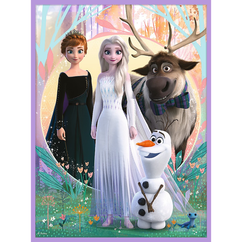 Puzzle 2 in 1 - Disney - Frozen - Printesele si taramul lor | Trefl - 1