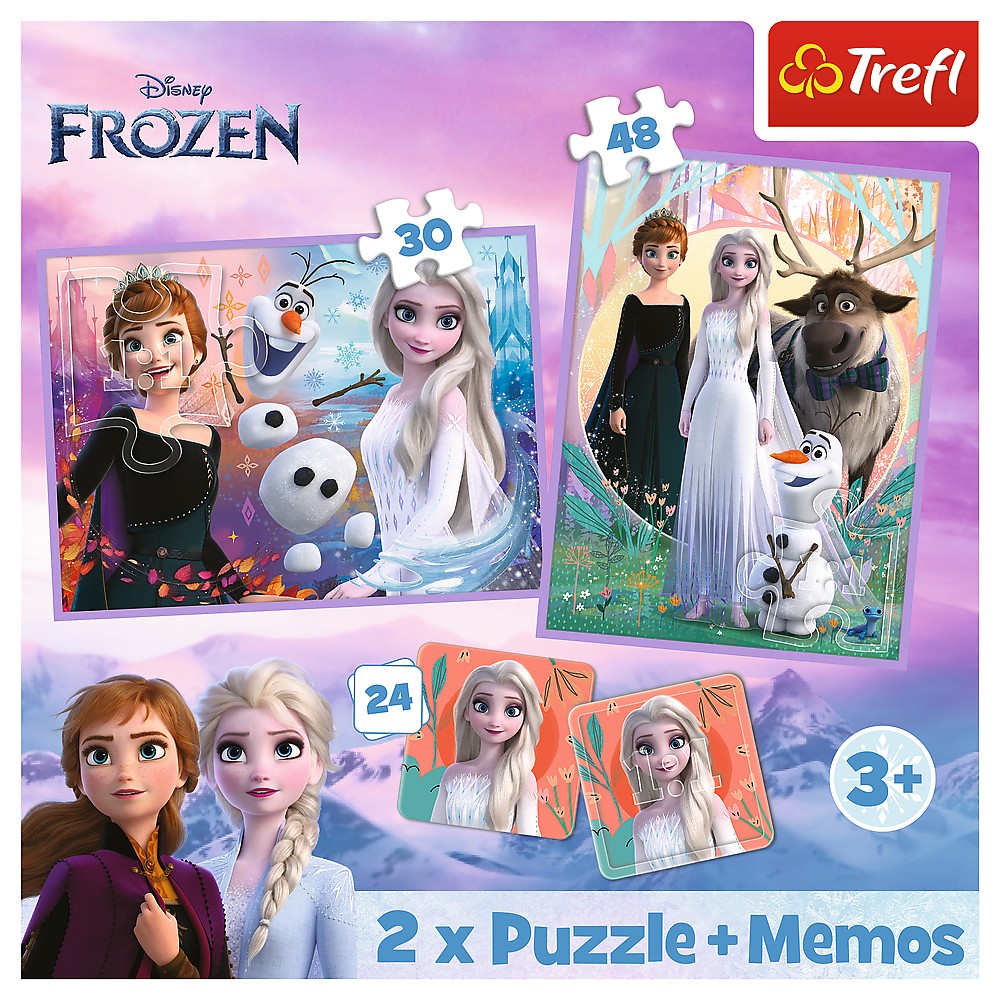 Puzzle 2 in 1 - Disney - Frozen - Printesele si taramul lor | Trefl - 3
