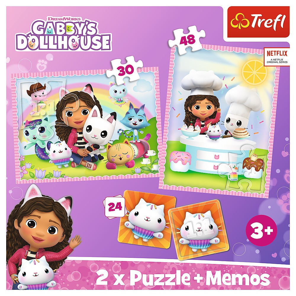 Puzzle 2 in 1 - Gabby's Dollhouse - Gabi si prietenii ei | Trefl - 3
