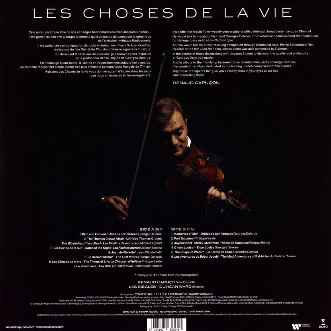 Les choses de la vie: Cinema II - Vinyl | Renaud Capucon, Les Siecles, Duncan Ward