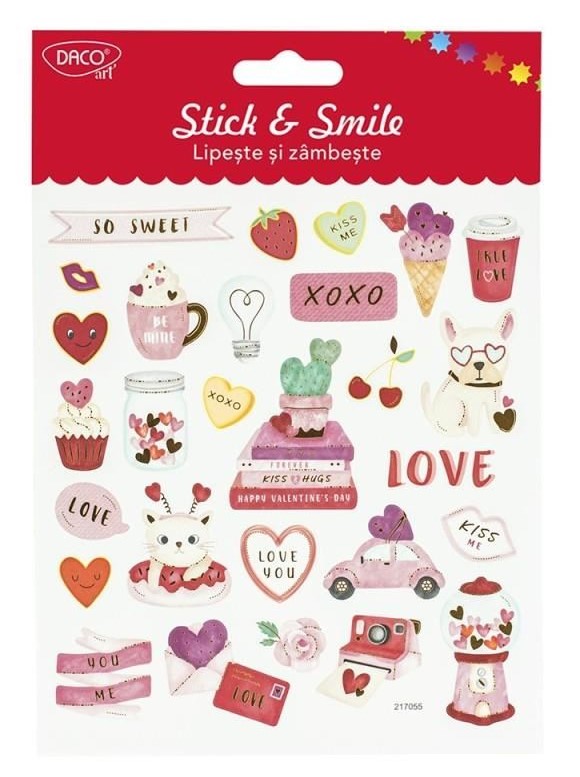 Set stickere - Lipeste si zambeste - Love | Daco