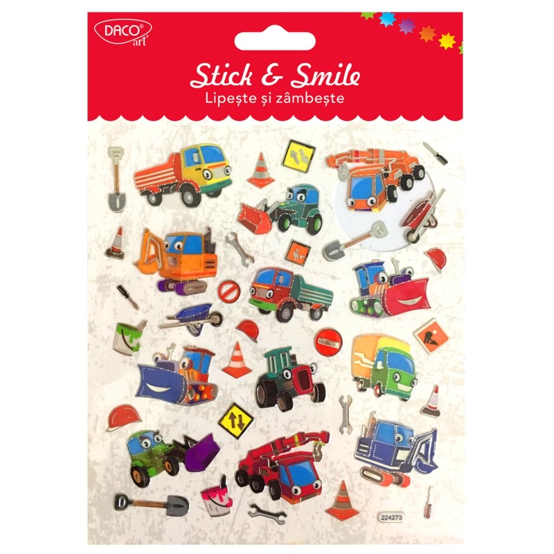 Set stickers - Lipeste si zambeste - Masini si scule | Daco