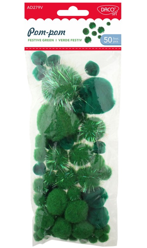 Accesorii craft - Pom-pom festiv verde | Daco