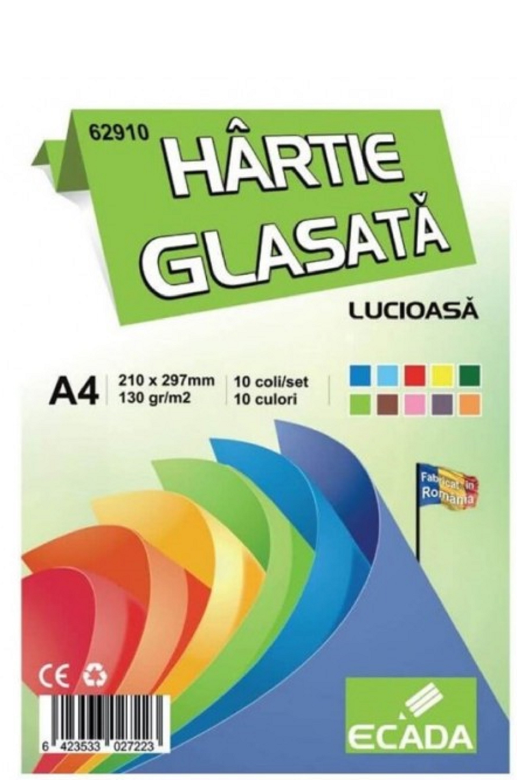 Set 10 coli hartie glasata - Multicolor | Daco