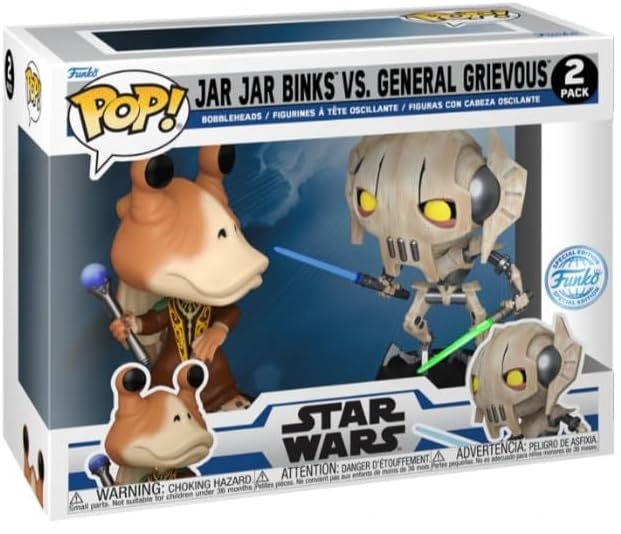 Set 2 figurine - Pop! Star Wars: Jar Jar Binks Vs General Grevious | Funko - 1 | YEO