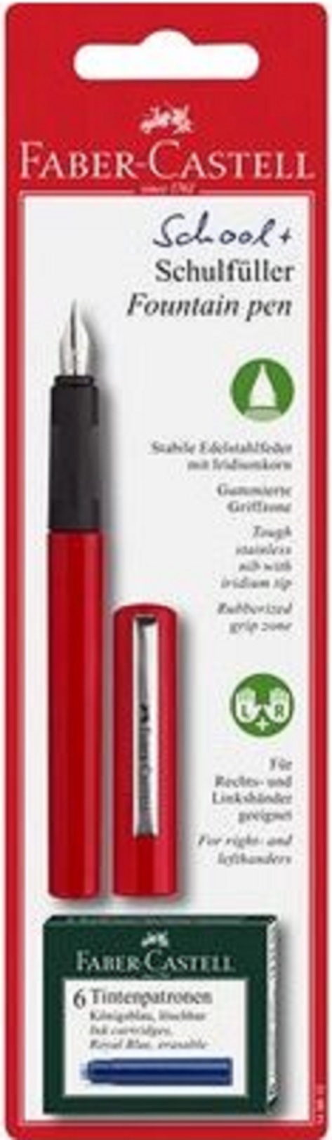 Set stilou + 6 patroane - Rosu | Faber-Castell - 1 | YEO