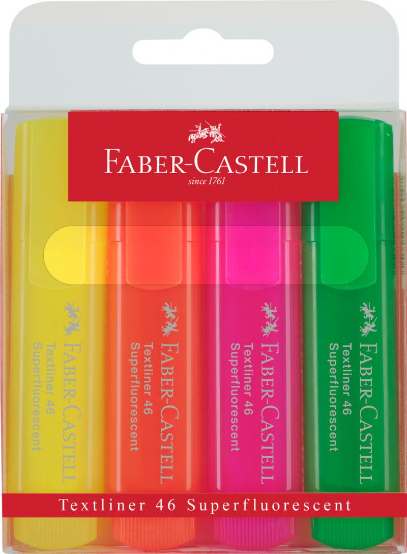 Set 4 evidentiatoare - Textliner 46 Superfluorescent | Faber-Castell - 1 | YEO