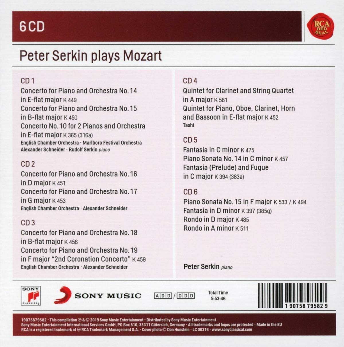 Plays Mozart  | Peter Serkin