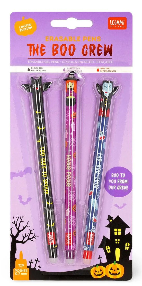 Set 3 pixuri cu gel - The Boo Crew - Erasable Pens | Legami