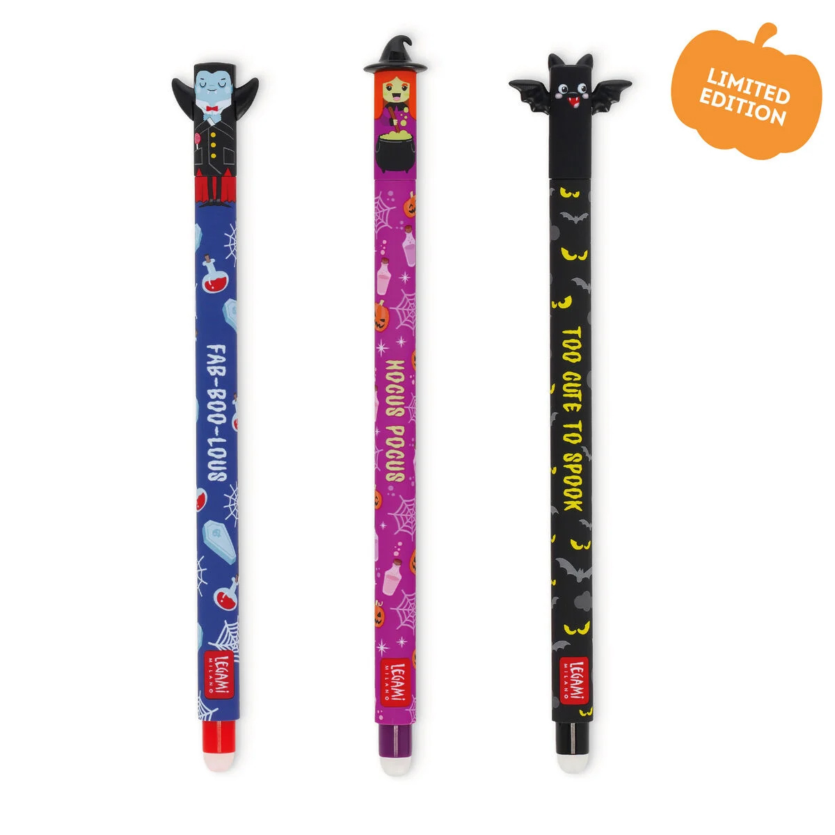 Set 3 pixuri cu gel - The Boo Crew - Erasable Pens | Legami - 1 | YEO