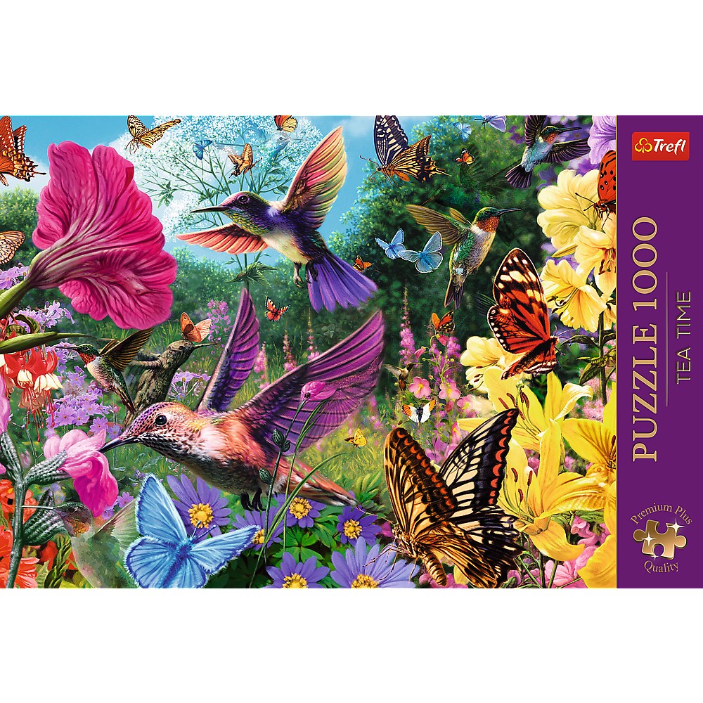 Puzzle Premium Plus Quality 1000 piese - Tea Time - Gradina cu colibri | Trefl - 1