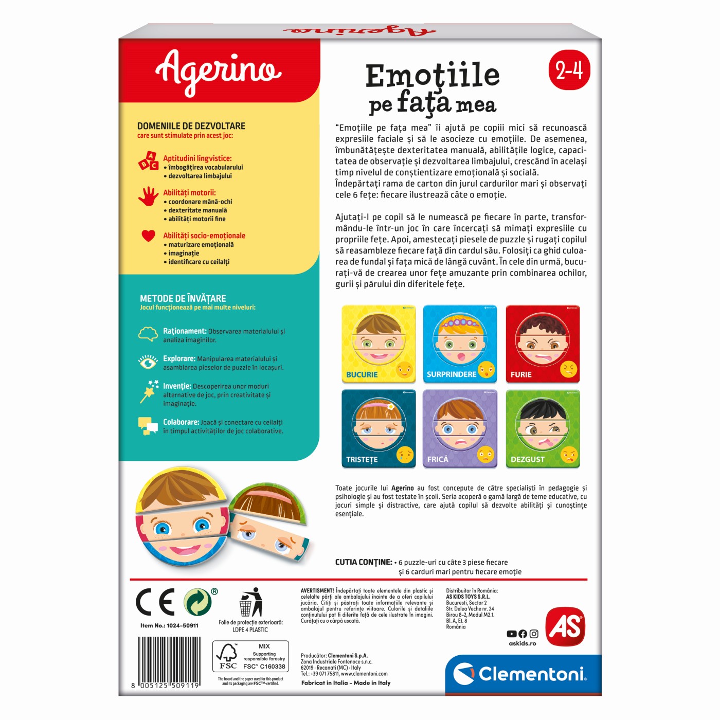 Joc educativ - Agerino - Emotiile pe fata mea | Clementoni - 3 | YEO