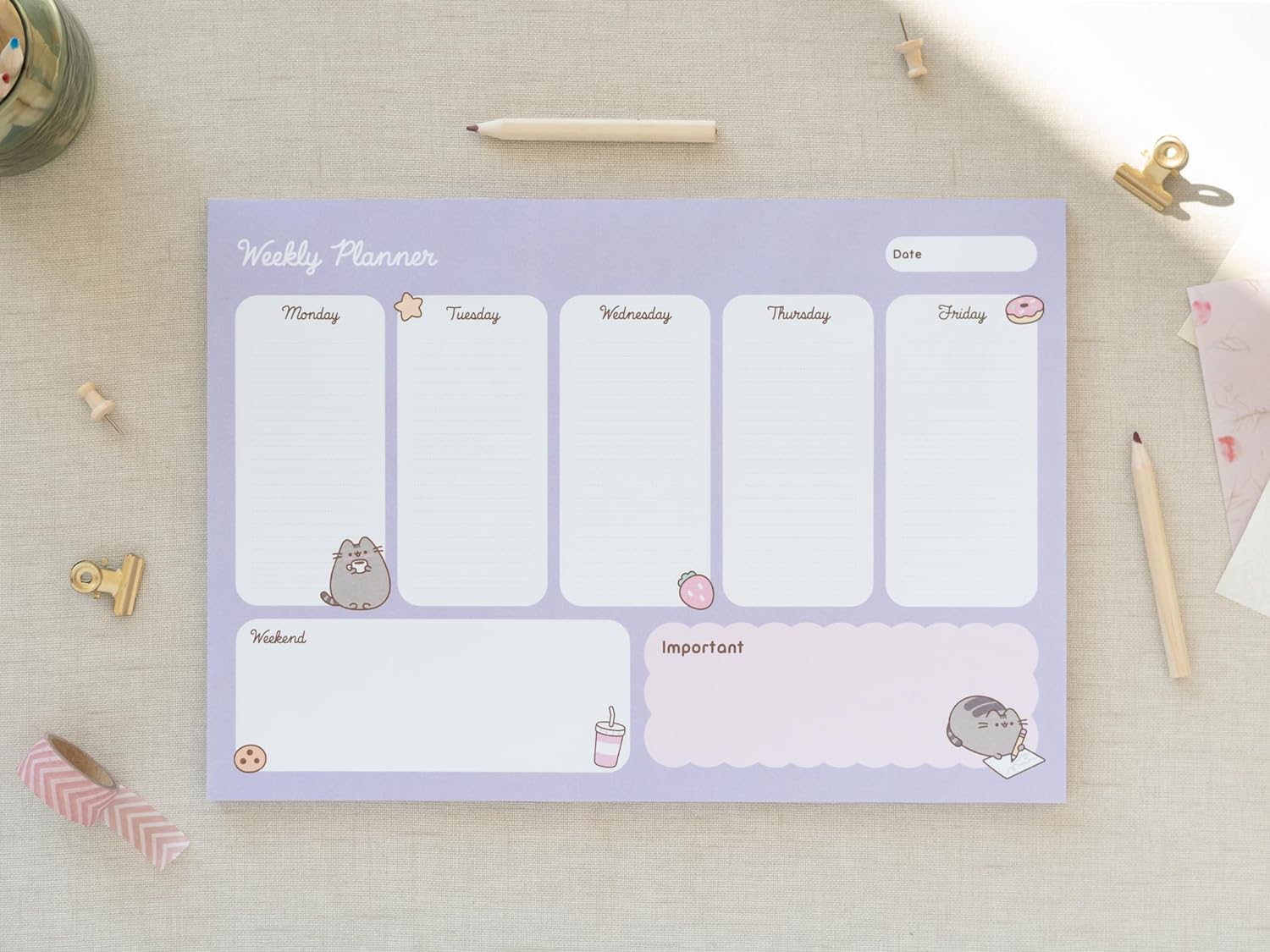 Planner saptamanal - Pusheen | Grupo Erik - 1 | YEO