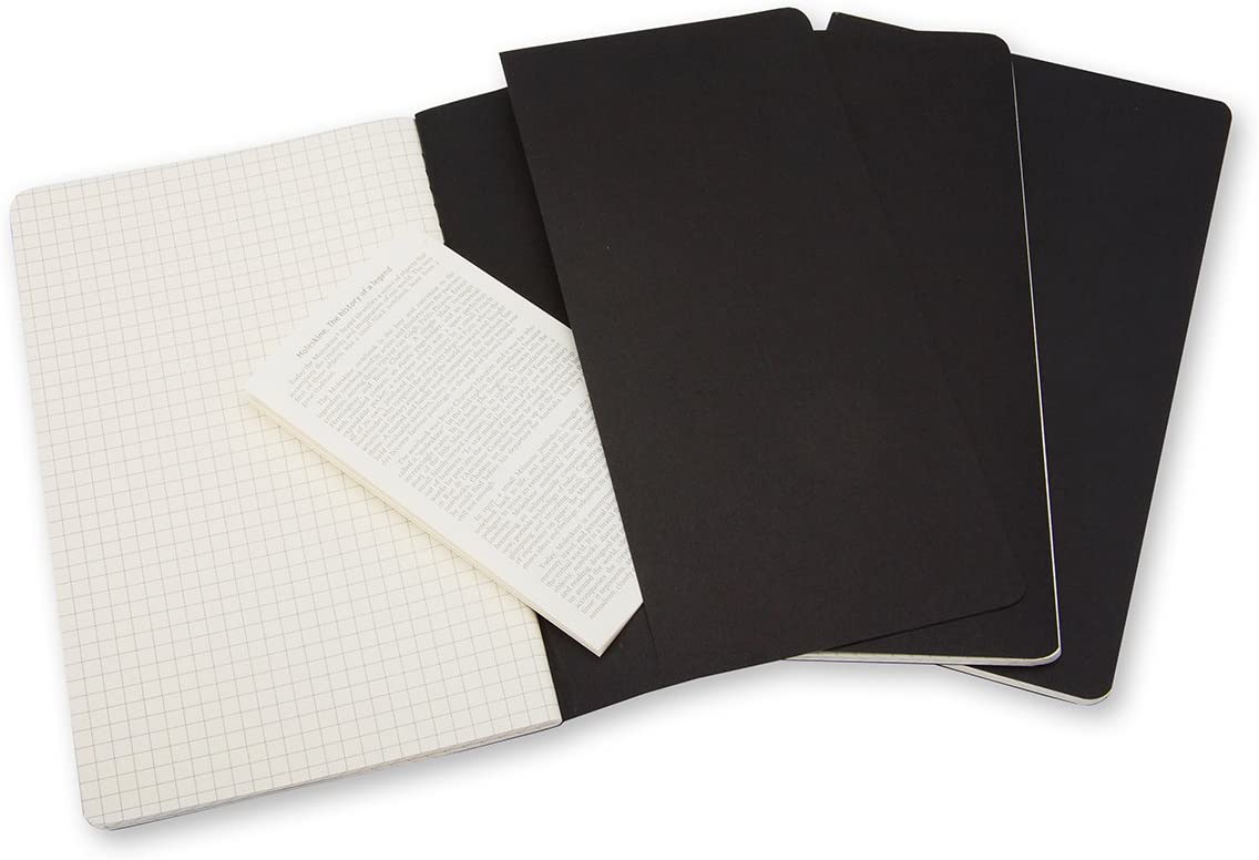 Set 3 caiete - Moleskine Cahiers - Pocket, Squared - Black | Moleskine - 4 | YEO