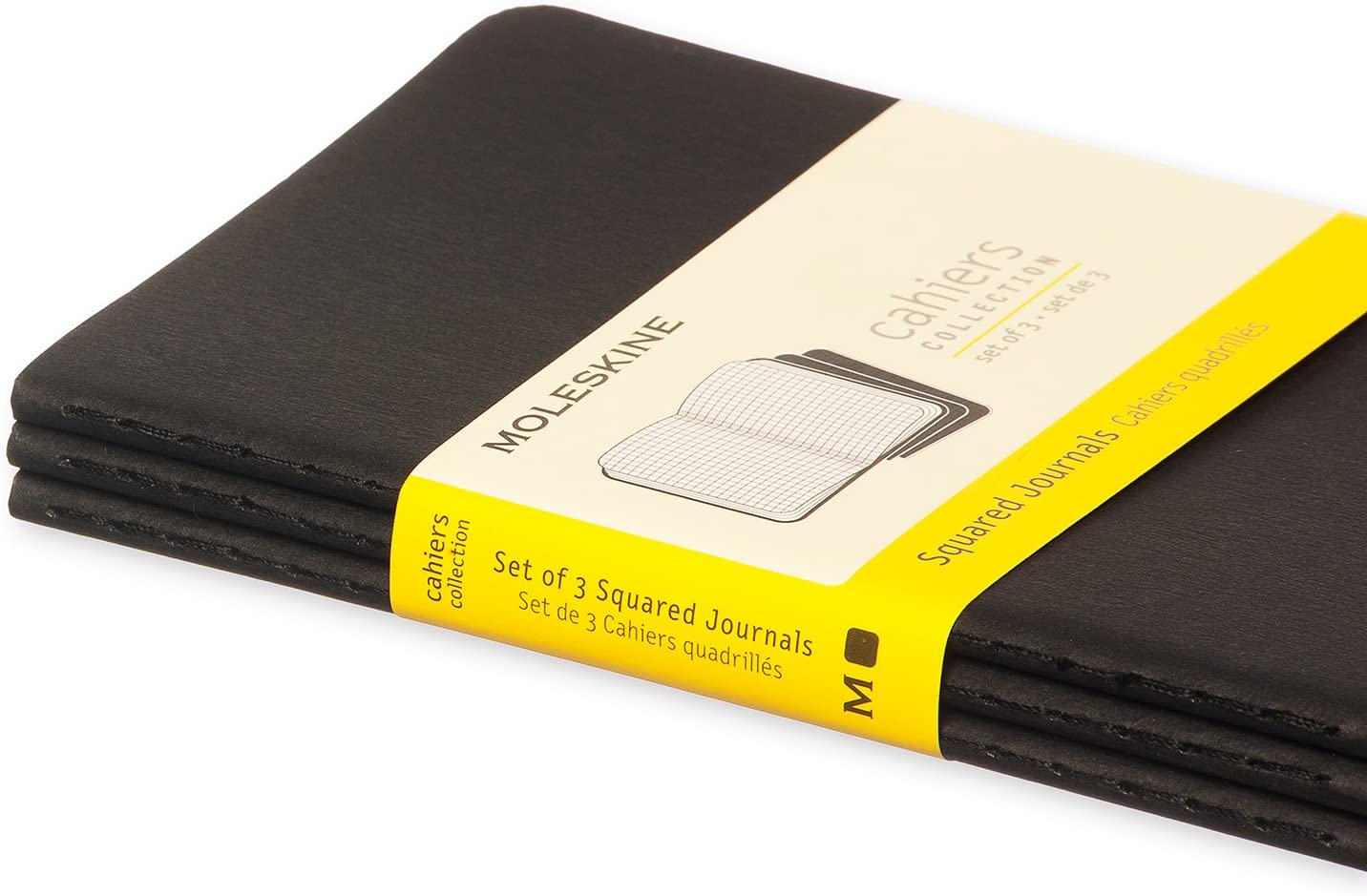 Set 3 caiete - Moleskine Cahiers - Pocket, Squared - Black | Moleskine - 5 | YEO